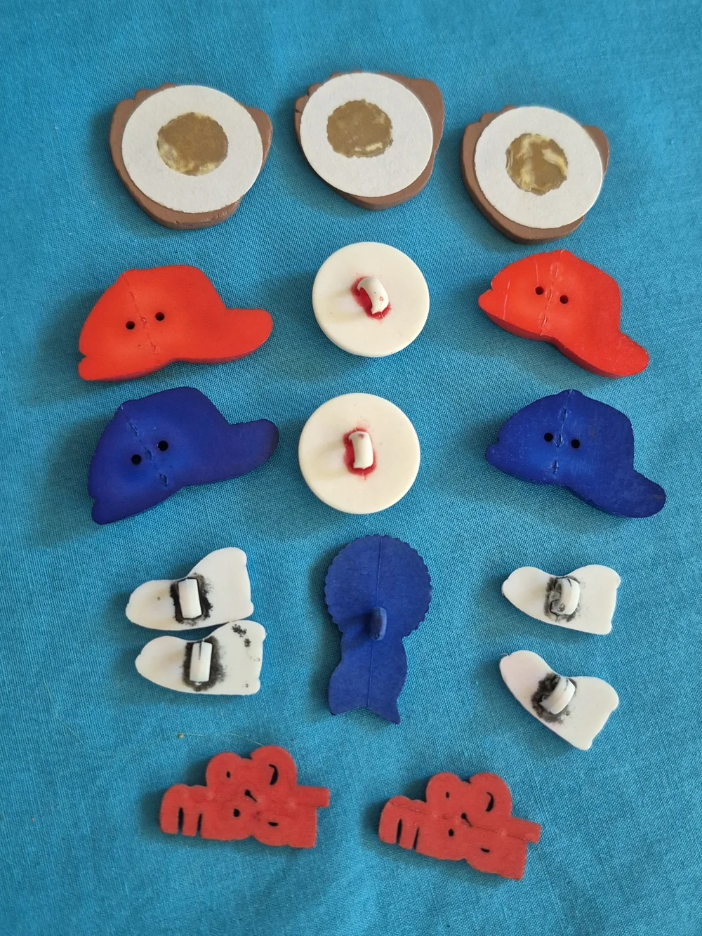 Baseball Softball Embellishments Buttons Lot of 16 Scrapbooking Gloves Hats Ball